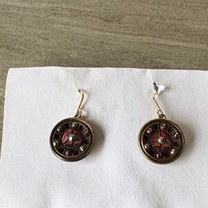 Elegant Gold and Red Earrings